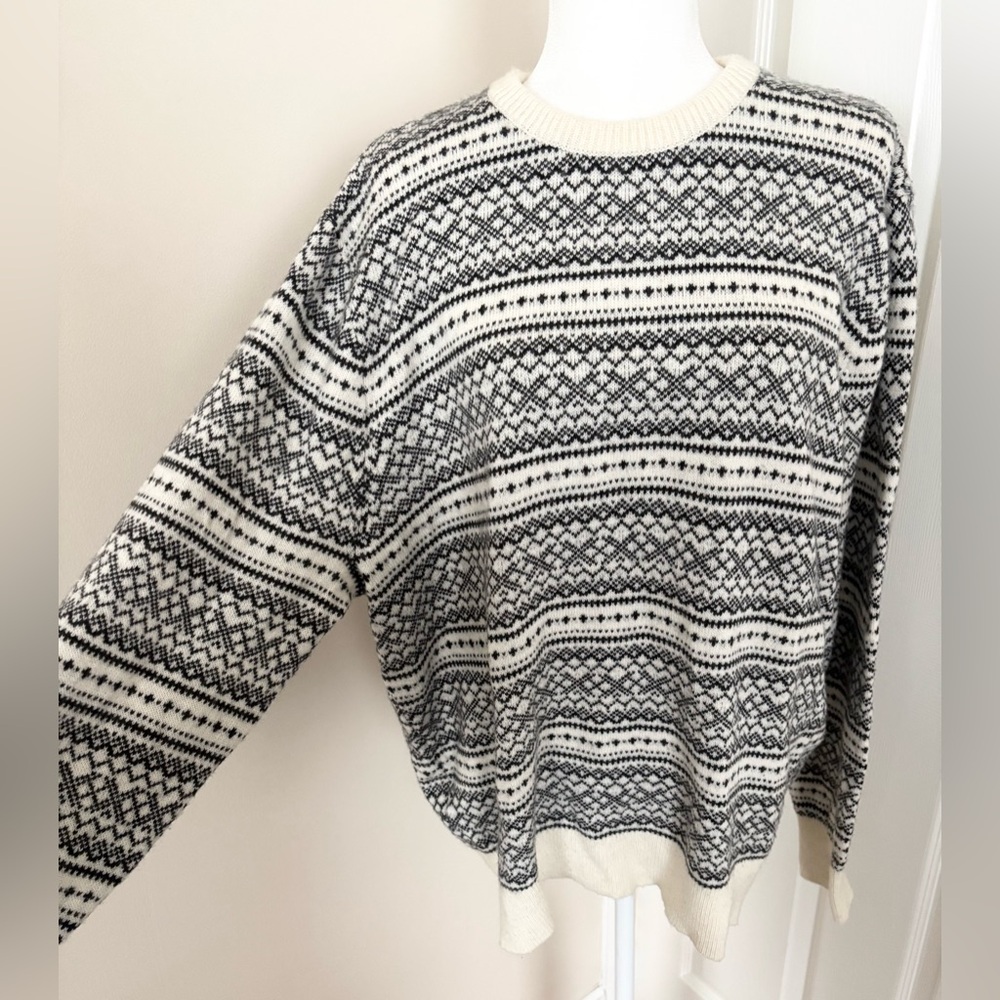 J. Crew Factory Men’s XXL Fair Isle Lambswool Blend Oversized Sweater
